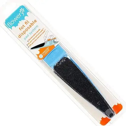 Flowery Swedish Clover Fot Fil Disposable Pad System, reusable handle with swap-out abrasive pads for pedicure callus work