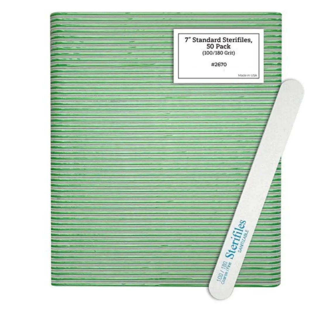7" Standard Sterifiles Green 100/180, 50 Pack