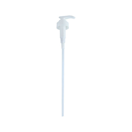 Lucas-Cide Disinfectant Pump Quart Size white plastic dispenser with curved handle and flexible tube
