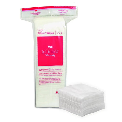 Intrinsics Large Silken Wipes 4x4 200 count lint-free face-wide wipe