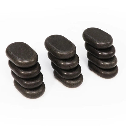 Master Massage medium ovular basalt stones, top view