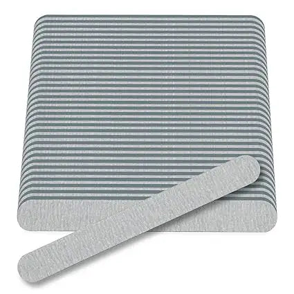 Flowery Disposable Cushion Core Nail File, 100/180 Grit, Silver - 100 ct