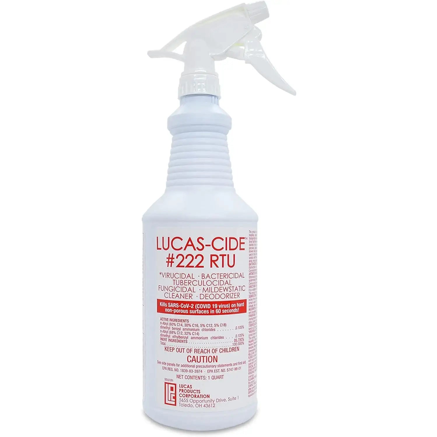 Lucas-Cide RTU 1 quart ready-to-use salon and spa surface disinfectant