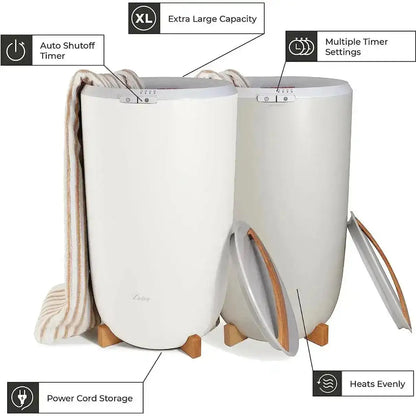 Zadro Ultra Large luxury towel warmer interior showing capacity for oversized bath towels