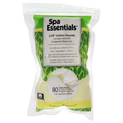 Spa Essentials Cotton Rounds - 80 Count