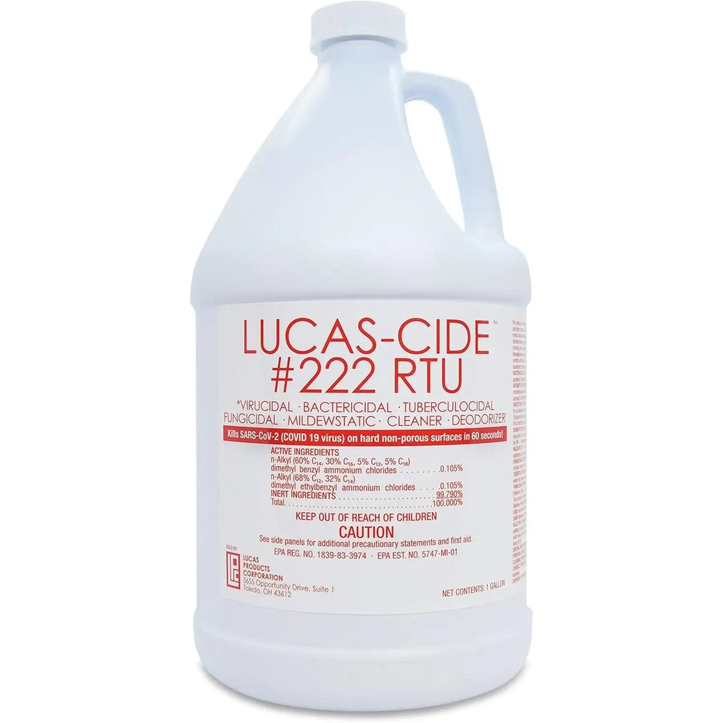 Lucas-Cide RTU 1 gallon ready-to-use disinfectant refill for salon and spa spray bottles