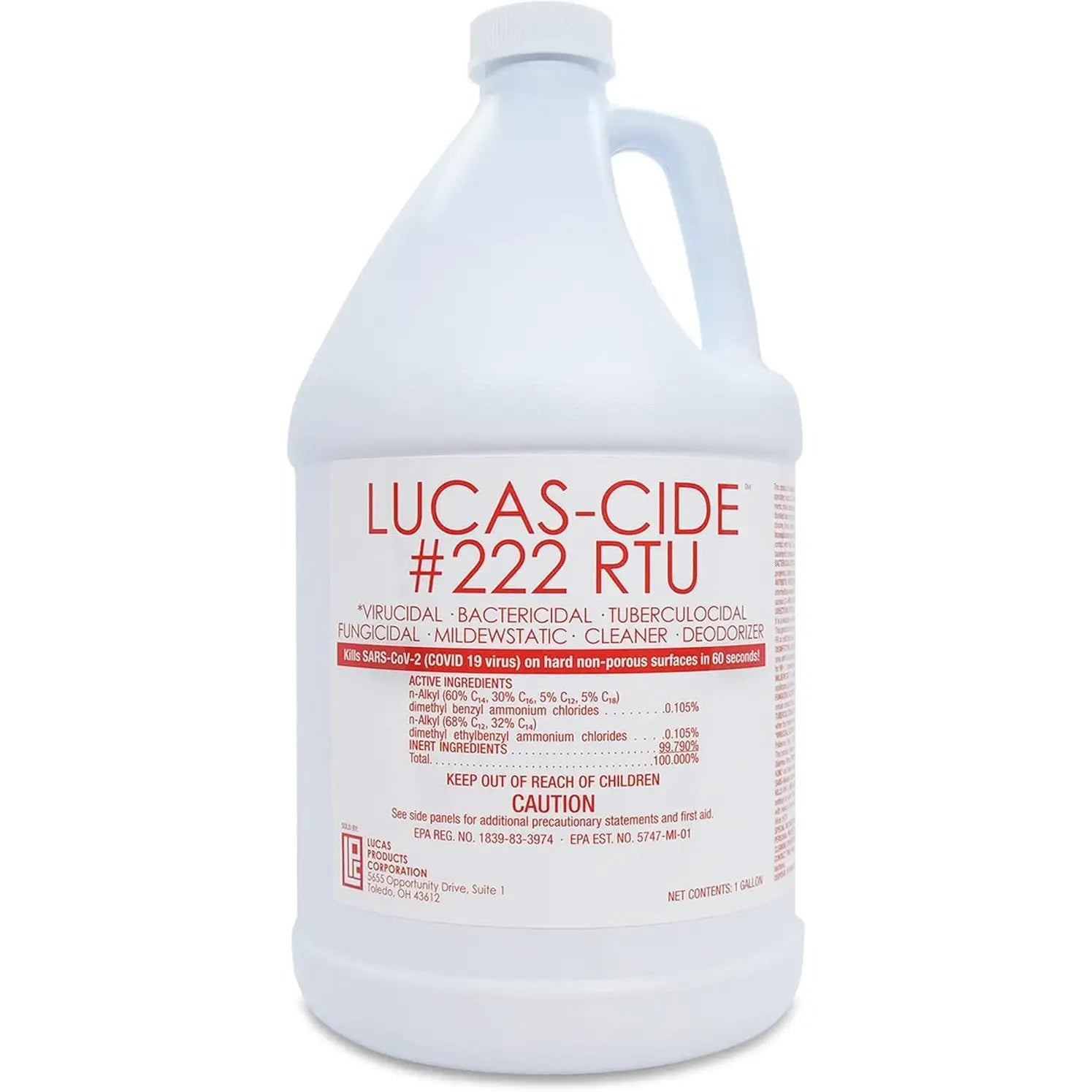 Lucas-Cide RTU 1 gallon ready-to-use disinfectant refill for salon and spa spray bottles