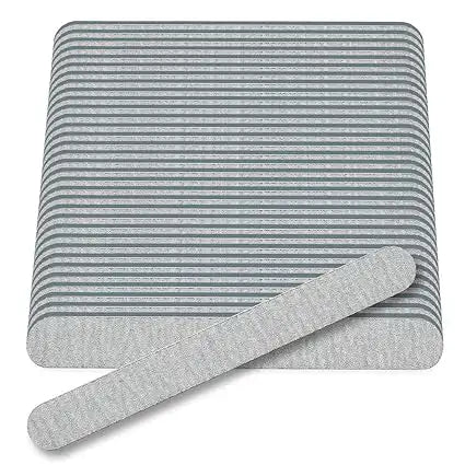 Flowery Disposable Cushion Core Nail File, 100/240 Grit, Silver - 100 ct