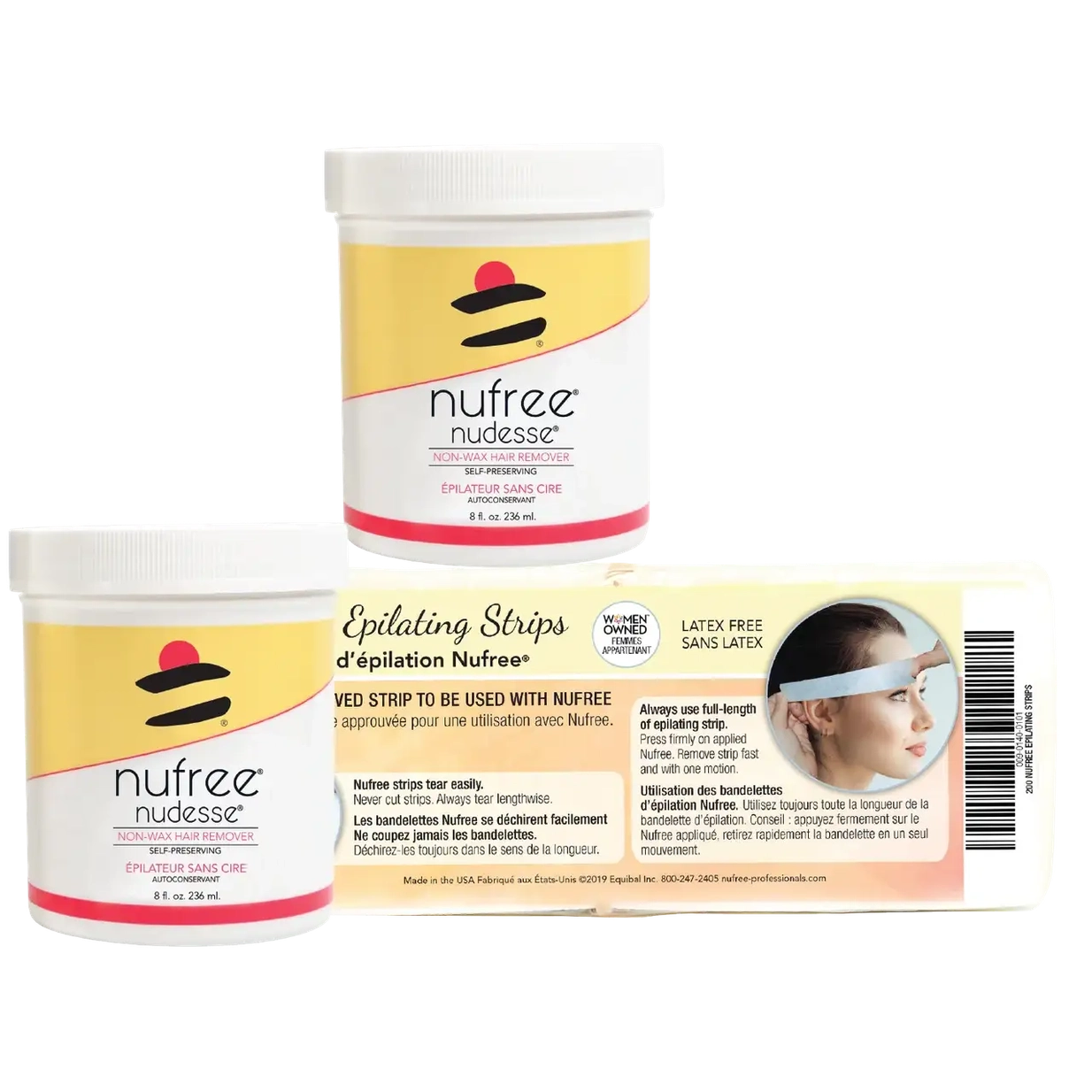 NuFree Nudesse Mini Double Jar Pack two 8oz jars with strips