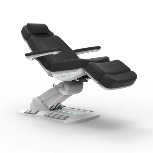 Silverfox 2246EBN all-electric medi spa facial bed exam chair with rotation in black upholstery