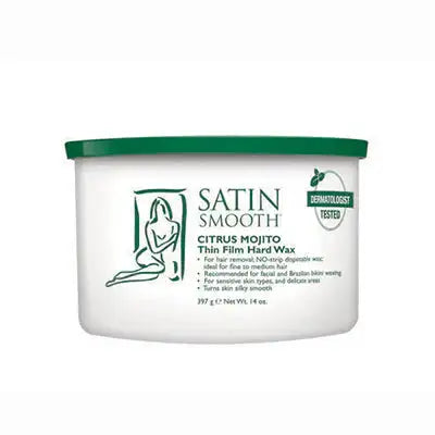 Satin Smooth Citrus Mojito Thin Film Hard Wax 14 oz can, no-strip wax with spearmint and vitamin C