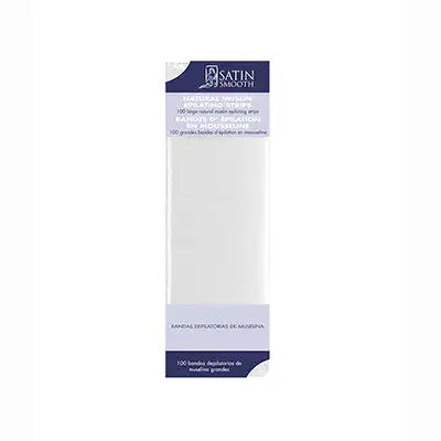 Satin Smooth Large Natural Muslin Epilating Body Strips - 100 ct