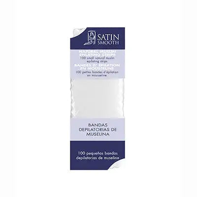 Satin Smooth Small Natural Muslin Epilating Facial Strips 100 ct, small natural muslin strips for face and bikini line