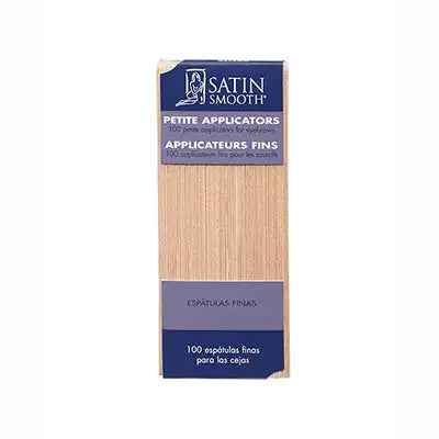 Satin Smooth Petite Wax Applicators 100 pk, 3 inch fine-tip wooden waxing sticks for facial detail