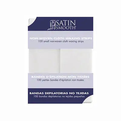 Satin Smooth Small Nonwoven Cloth Waxing Strips 100 ct, 1.5 by 4 inch synthetic strips for face and bikini line