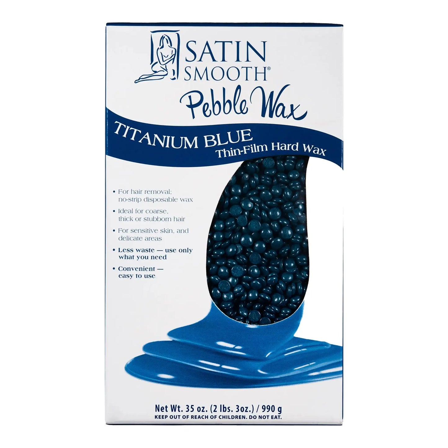 Satin Smooth Titanium Blue Thin Film Pebble Hard Wax - 2.3 lbs