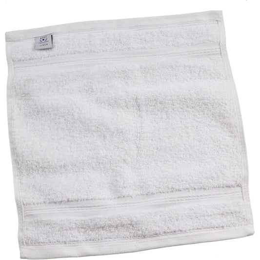 Body Linen Affinity ring spun cotton wash cloths white 6 pack stacked