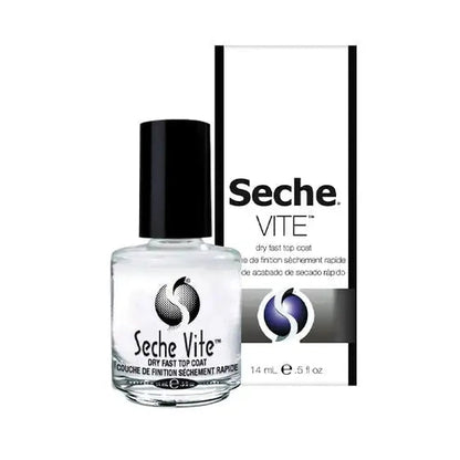 Seche Vite 12-count display box of 0.5 oz top coat bottles for retail station merchandising