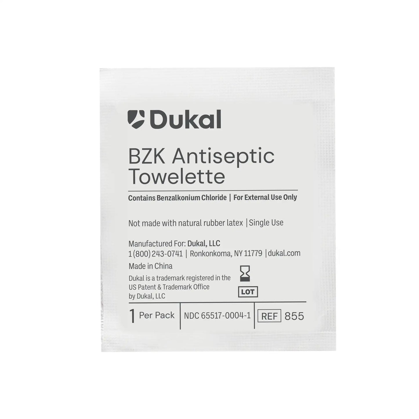 Dukal BZK  Benzalkonium Towelettes - 100 ct