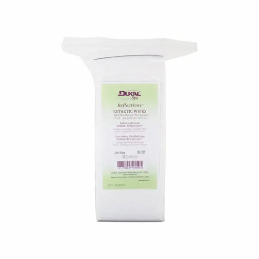 Dukal Reflections non-woven esthetic wipes 4x4 sleeve of 200, 4-ply rayon poly blend