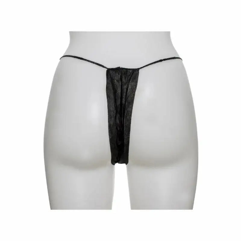 Dukal Reflections disposable thong panty in black, 100-count pack for spray tan and waxing