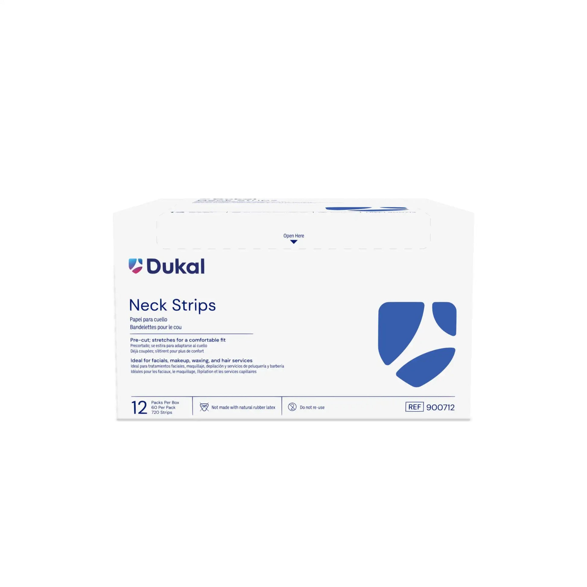 Dukal Reflections neck strips 720-count case, latex-free pre-cut absorbent tissue strips