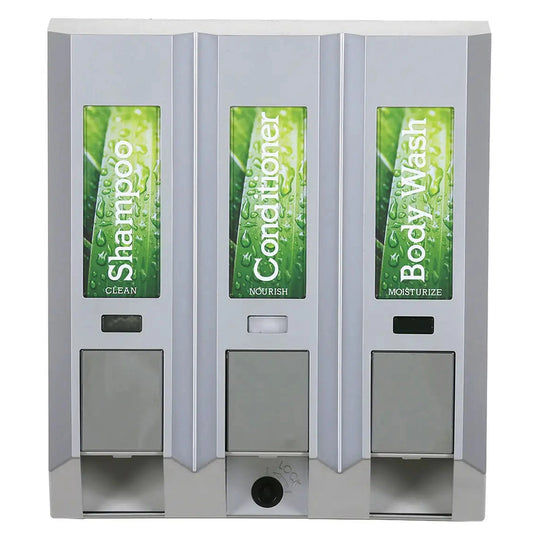 AZAYA Dispenser III Satin Silver w/Chrome Buttons
