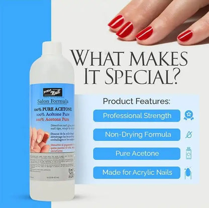 100% Pure Acetone Polish Remover - 16 oz