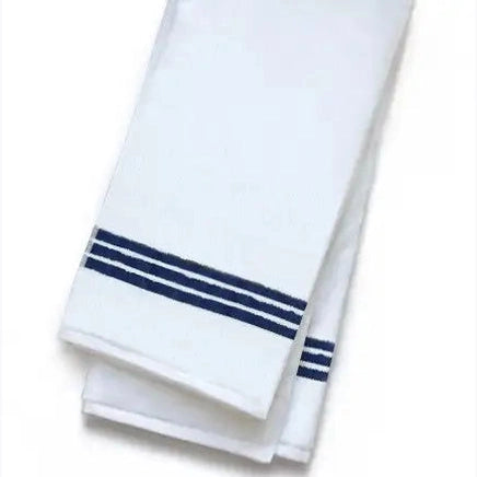 Boca Terry Sports Towel - White w/ Navy Stripe