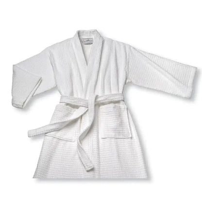 Boca Terry Checkered Cotton Kimono Robe