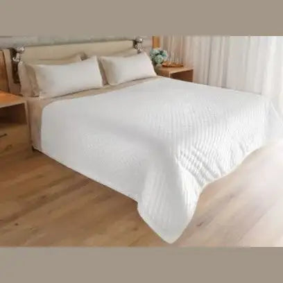 Boca Terry Diamond Check Quilted Blanket - Twin