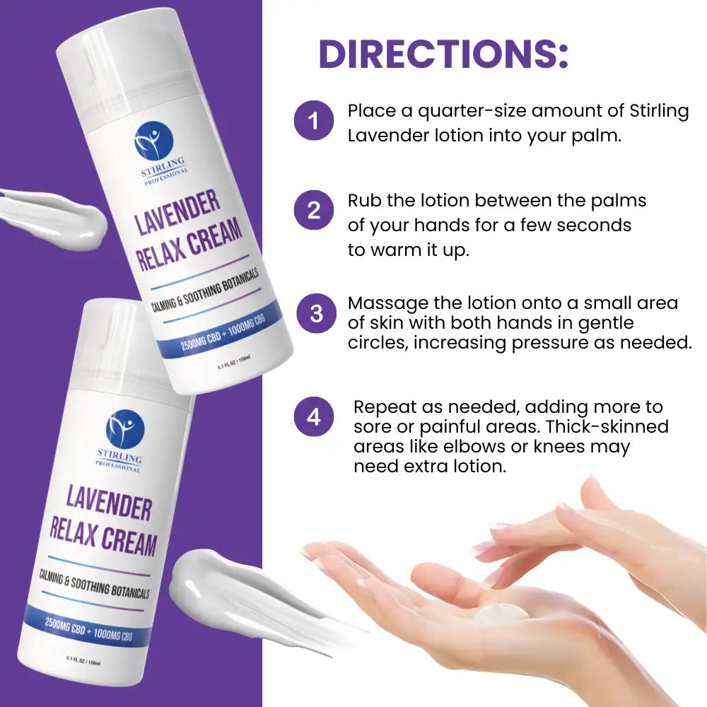 Stirling Professional Lavender Relax Cream 5oz - 2,500mg CBD + 1000mg CBG