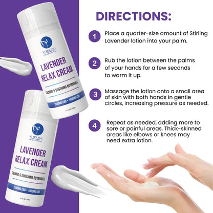 Stirling Professional Lavender Relax Cream 5oz - 2,500mg CBD + 1000mg CBG
