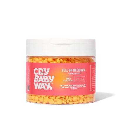 Crybaby Wax Full On Meltdown hard wax beads 6.5 oz tub, stripless vegan hard wax for body work