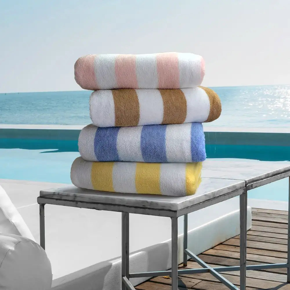 Boca Terry Resistenzia Stripe Pool Towel 30 x 60 - Yellow