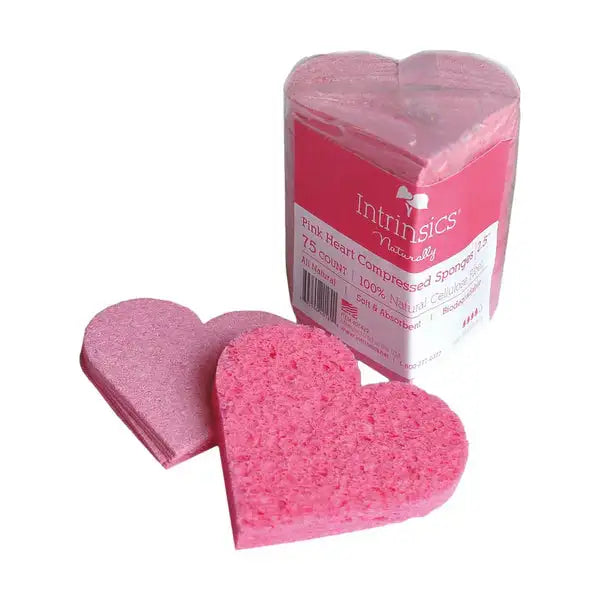 Pink Heart Compressed Sponges, 75 count