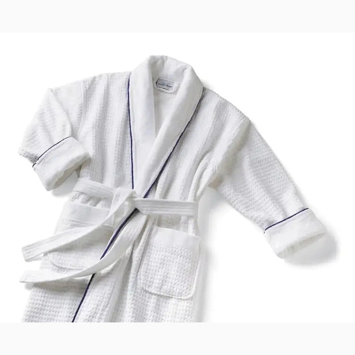 Boca Terry Checkered Cotton Shawl Collar Robe