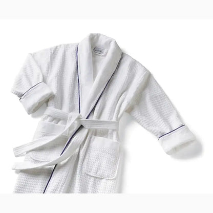 Boca Terry Checkered Cotton Shawl Collar Robe