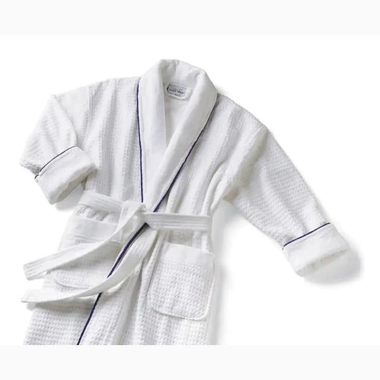 Boca Terry Checkered Cotton Shawl Collar Robe