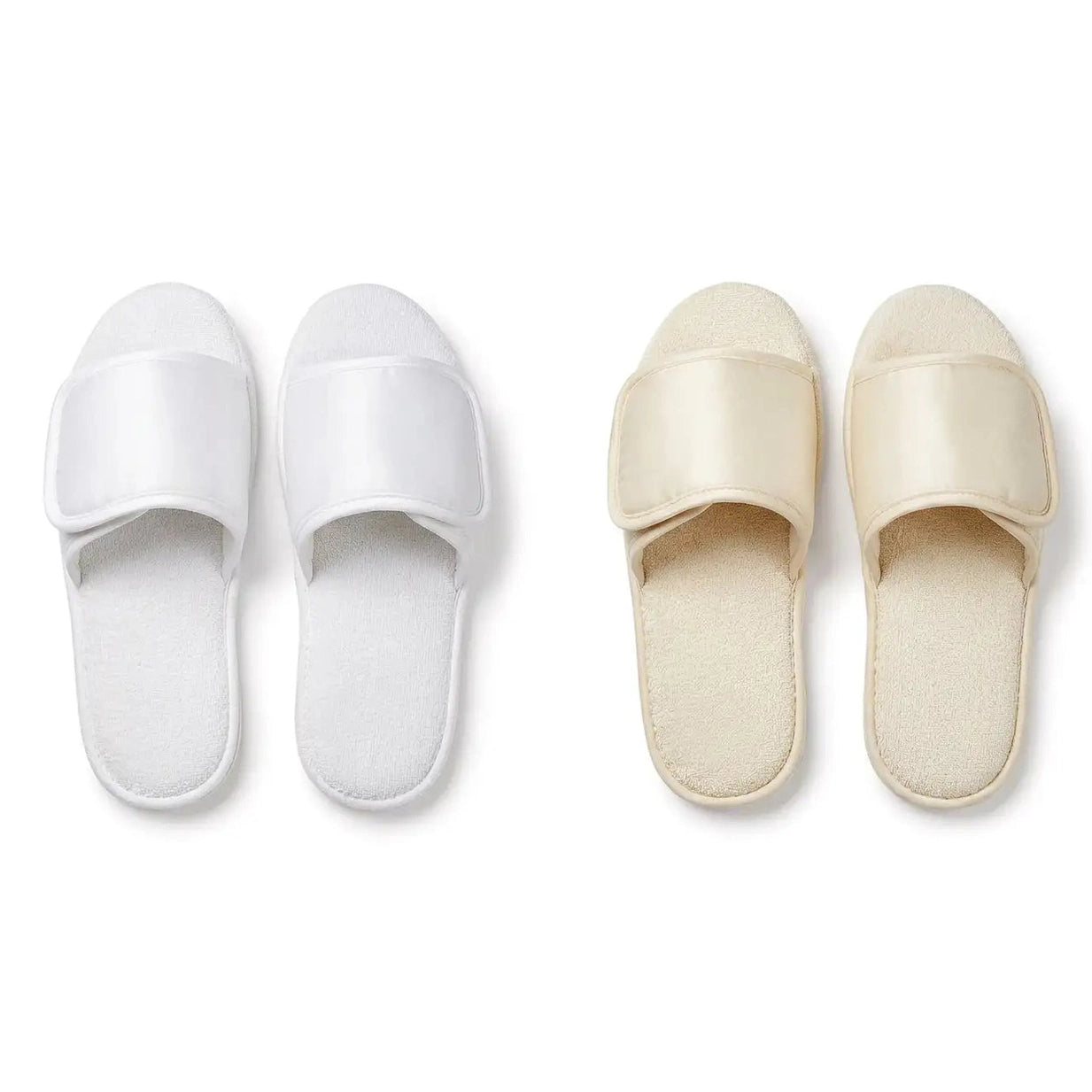 Boca Terry Open Toe Microfiber Slipper - Velcro Closure - S/M