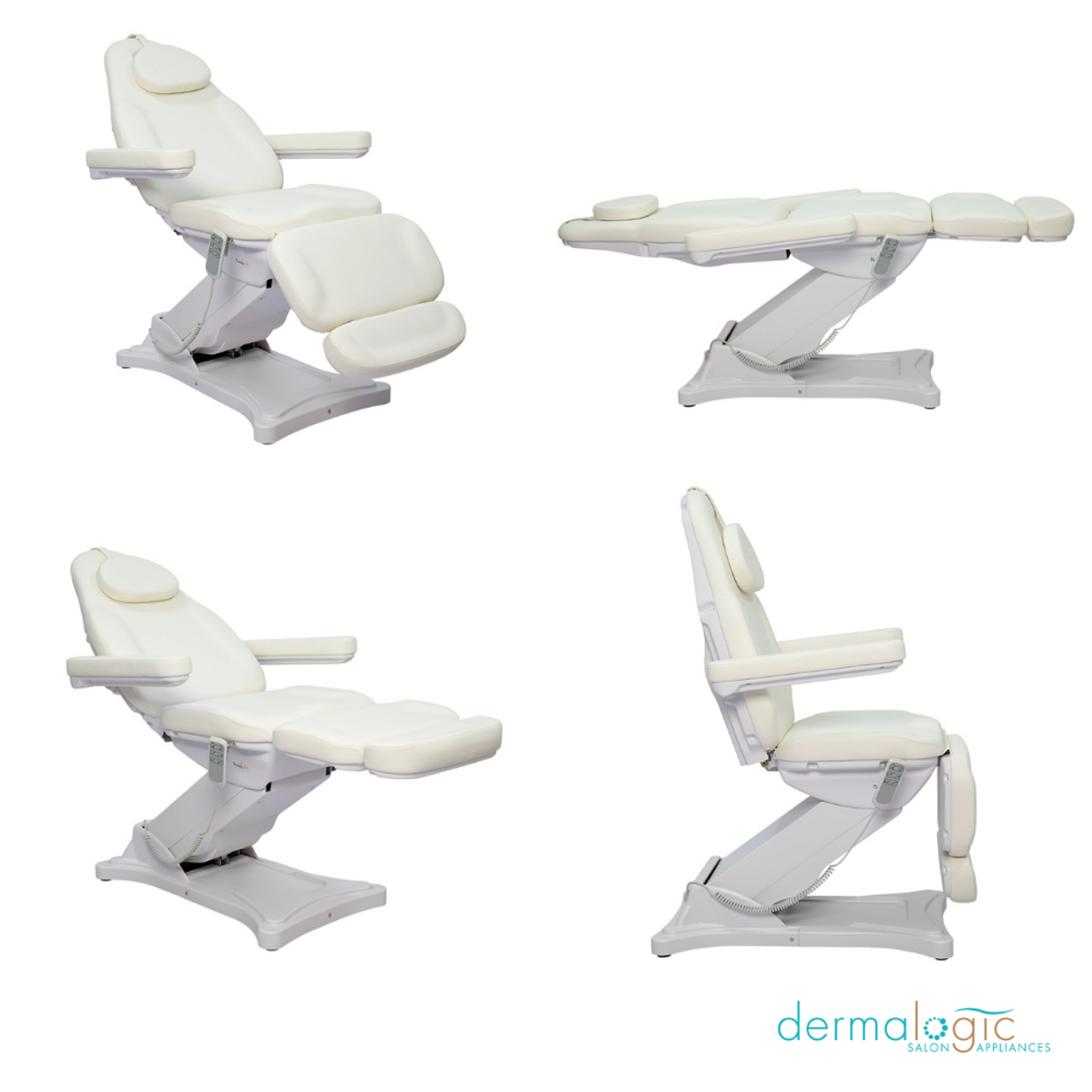 AYC Benton white electric facial and massage bed reclined position