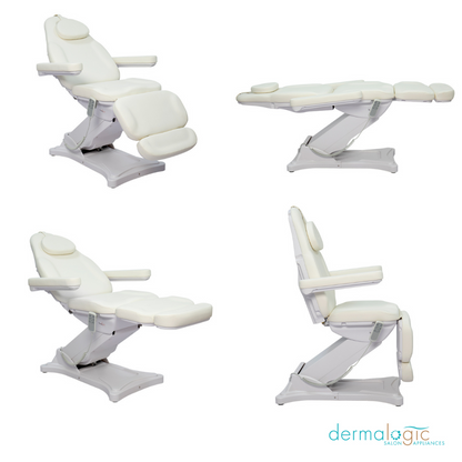 AYC Benton white electric facial and massage bed reclined position