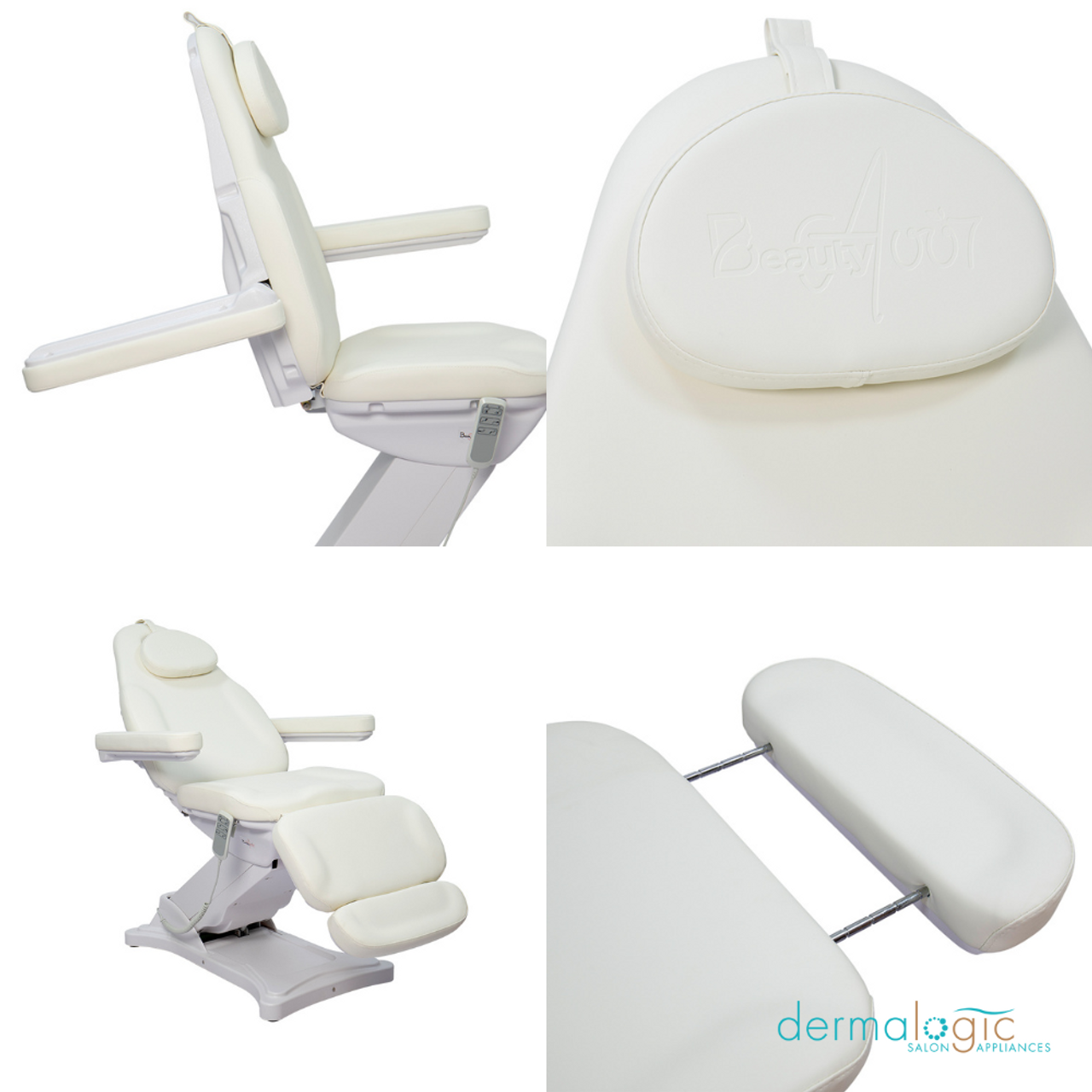 AYC Benton white electric facial and massage bed side profile