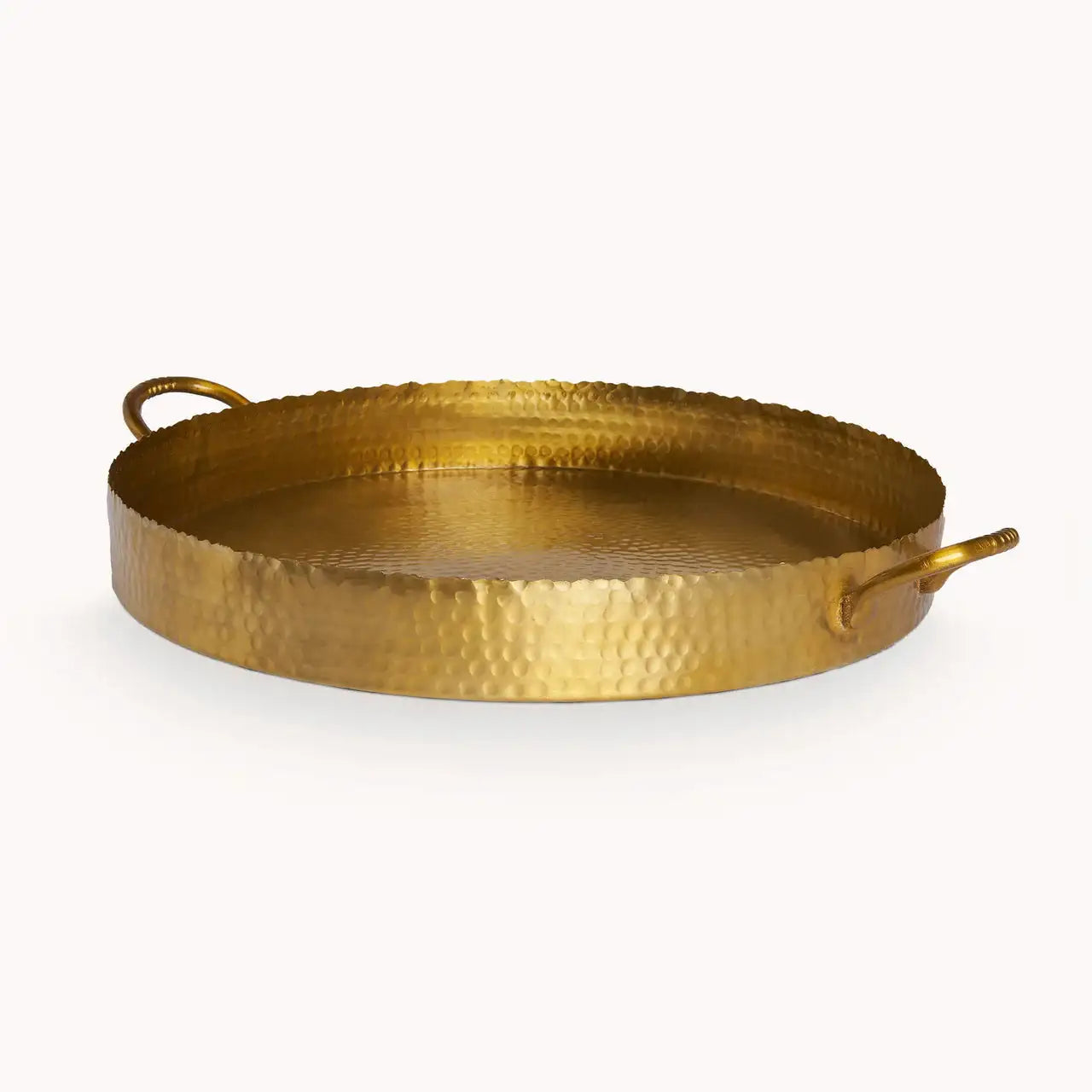 Hammered Gold Round Tray