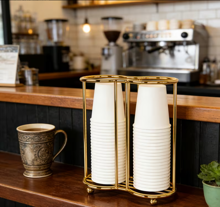 Cup Dispenser with Wire Base - Double