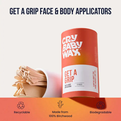 Crybaby Wax Get a Grip Face & Body Applicators - 70 Count