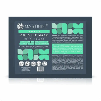 Martinni 24K Gold Lip Collagen Gel Mask - 3 Pack