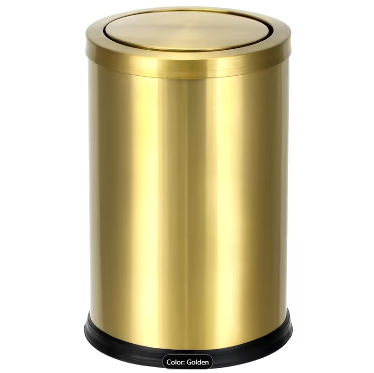 Round Trash Can with Swing Lid - 2.4 Gallon/ 9L