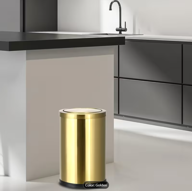 Round Trash Can with Swing Lid - 2.4 Gallon/ 9L