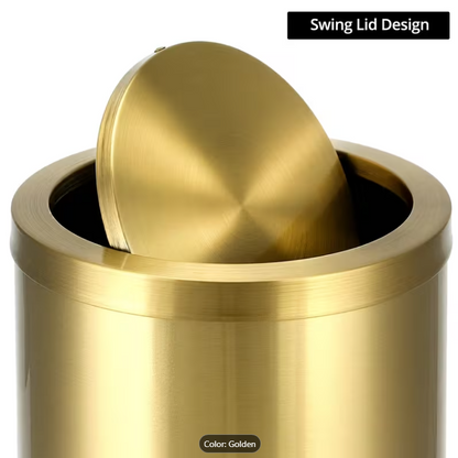 Round Trash Can with Swing Lid - 2.4 Gallon/ 9L